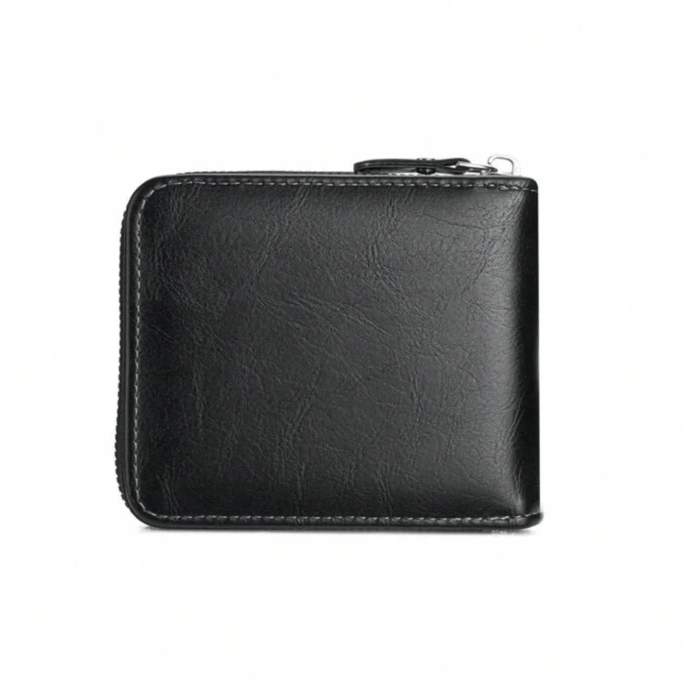 1pc New Men's Wallet Crocodile Grain PU Leather Multi-Function Zipper Casual